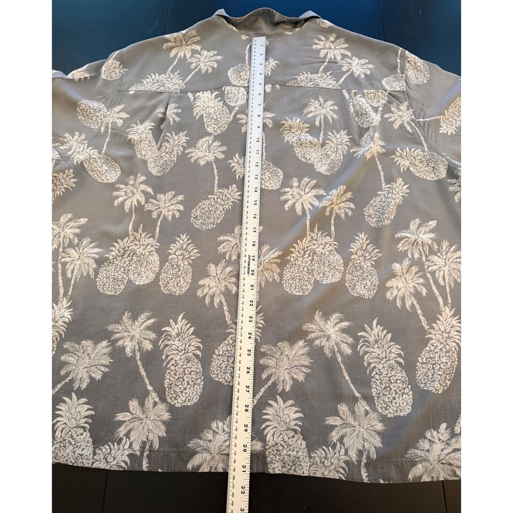 Oak Hill Resort Button-Up‎ Camp Shirt Men's 3XL Gray Loop Collar Hawaiian Beach - Picture 10 of 10